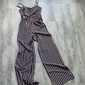 Striped wide leg jumpsuit
